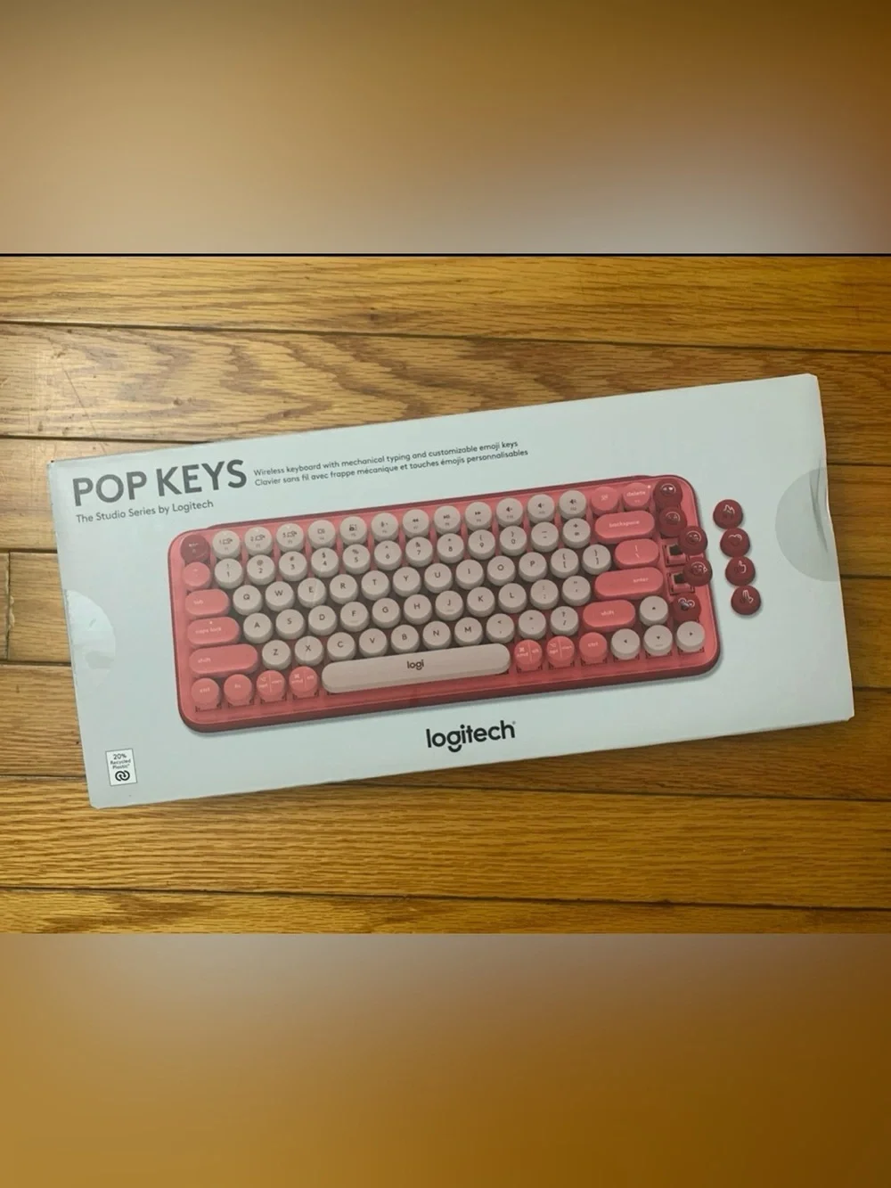 Logitech POP Keys Wireless Bluetooth Mechanical Keyboard (Heartbreaker Rose) New
